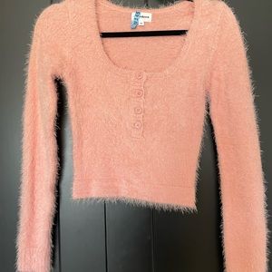 Superdown Scoopneck fuzzy long sleeve